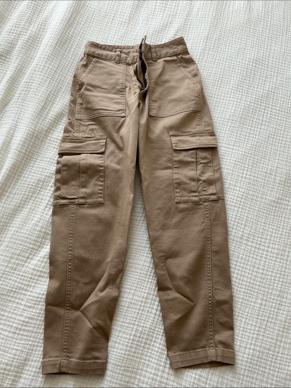 Aritzia TNA Tan Brown Khaki Cargo Pants High Rise Utility Carpenter Y2K Baggy 4